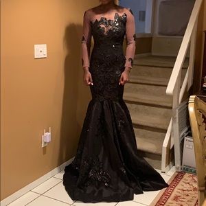 Custom black prom dress